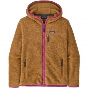 Patagonia Women's Retro Pile Fleece Hoody in Tan / Pink NWOT